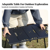 Foldable Collapsible Grill Table with Storage Lightweight Modular Cooking Station Quick Setup Camping Equipment Cooktop Compatible for Motorcycle Travelers, Outdoor Enthusiasts, Picnickers, Picnics, Barbecues, Beach