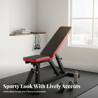 Space-Saving Foldable Utility Bench Multi-Position Dumbbell Press Bench Full Body Workout Thick Padded Cushion for Fitness Enthusiasts