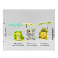 Cute Design Turtle Statue with Foliage Umbrella Indoor & Outdoor Use Miniature Turtle Garden Ornament Weather-Resistant Tortoise Lawn Ornament Weatherproof for Plant Lovers, Gardeners, Flower Pot, Patio, Balcony, Desktop