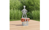 Frankfurter Rack with Upright Figure Design Stainless Steel Hot Dog Holder with Person-Shaped Design Novelty Frankfurter Rack for Barbecue, Camping