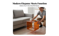 Movable 2-Tier Acrylic Cube Table Modern Design 2-Tier Transparent Stand Easy to Clean Nightstand Lightweight for Design Enthusiasts, Homeowners, Living Room, Bedroom, Balcony, Office