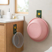 Stainless Steel Basin Rack, Suction Cup Basin Rack for Wall Mounted Basin Rack, Cartoon Layout Saving Washroom Kitchen Laundry Organizer