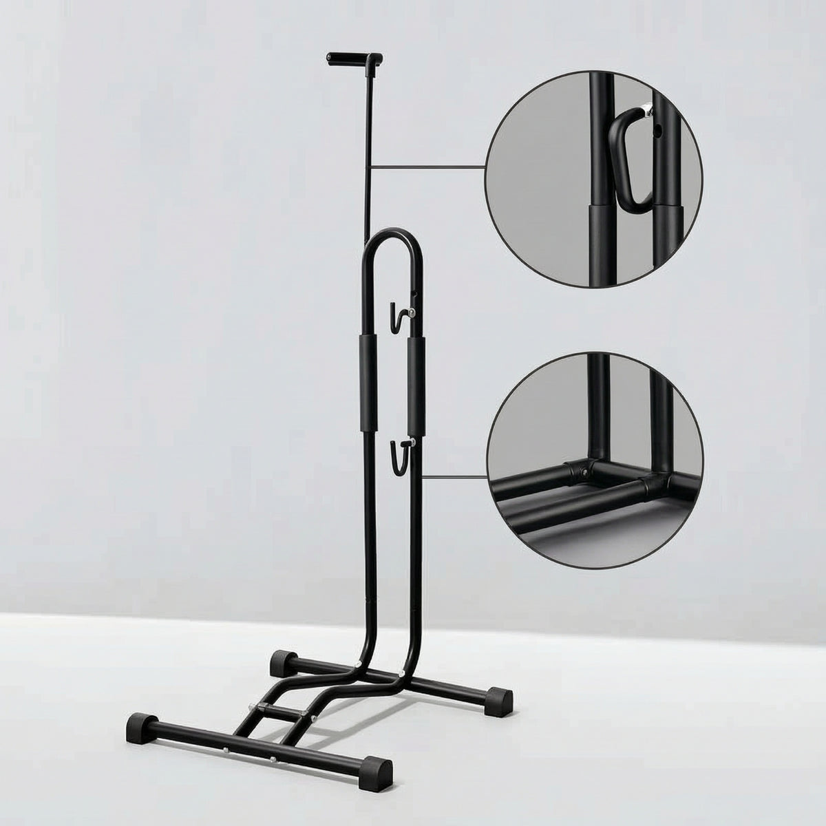 Detachable Upright Cycle Floor Stand Space-Saving Vertical Bike Stand Compact Standing Bike Rack Stable for Cyclists
