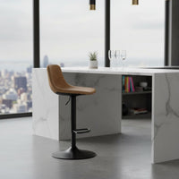 With Footrest Adjustable Swivel Bar Stool Ergonomic Modern Backrest Bar Chair for Kitchen