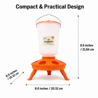 1.5kg Chicken Feeder & 1.5L Chicken Water Dispenser, Poultry Feeder and Drinker Set for Hens, Automatic Non-electric Feed