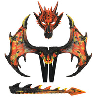 Dragon Costume Set Detailed Wing Attachments Masked Molded Toy