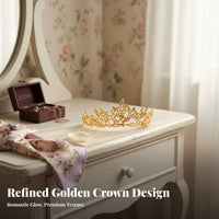 Princess Celestial Headpiece Regal Look Gold the Company Dding Tiara Crystal Princess Headpiece Elegant Design Celestial Radiant