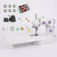 Electric Mini Sewing Machine Compact Desktop Sewing Machine Portable Stitch Tool Extension Table Easy to Use