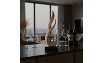 Modern Abstract Sculpture Contemporary Resin Ornament Sculpted Sculpture with Sphere Upward-Flowing for Home Decorators, Art Collectors, Wine Cabinet, Display Shelf, Living Room