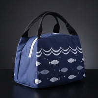 Lunch Box and Insulated Lunch Bags for Women with Front Pocket, Large Cool Bag for Camping BBQ or Food Delivery, Handheld Polyester Food Bag