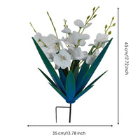 Metal Agave Stake with Faux Orchids Artificial Patio Decoration Low-Maintenance