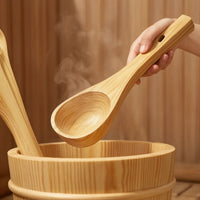 Natural Wood Sauna Accessory Bundle Allcomplete Sauna Pail and Ladle Set Traditional Complete for Homeowners, Home Spa, Bathhouse