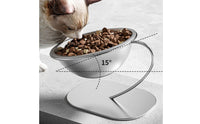 Stainless Steel Cat Bowl Anti-Tip Pet Bowl with Stable Base to Clean Raised Pet Food Dish for Cats, Dogs