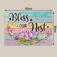 Easter Placemat Heat Insulating Easter Bunny Placemat Wear-Resistant Bunny Table Mat for Parents, Family Gatherings, Kitchen, Restaurants