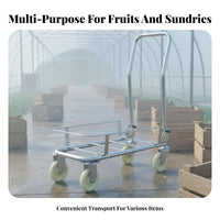 Harvesting Transport Trolley Versatile Foldable Utility Cart Wide Wheels Folding Base Cart for Farmers, Gardeners, Greenhouse, Orchard, Garden