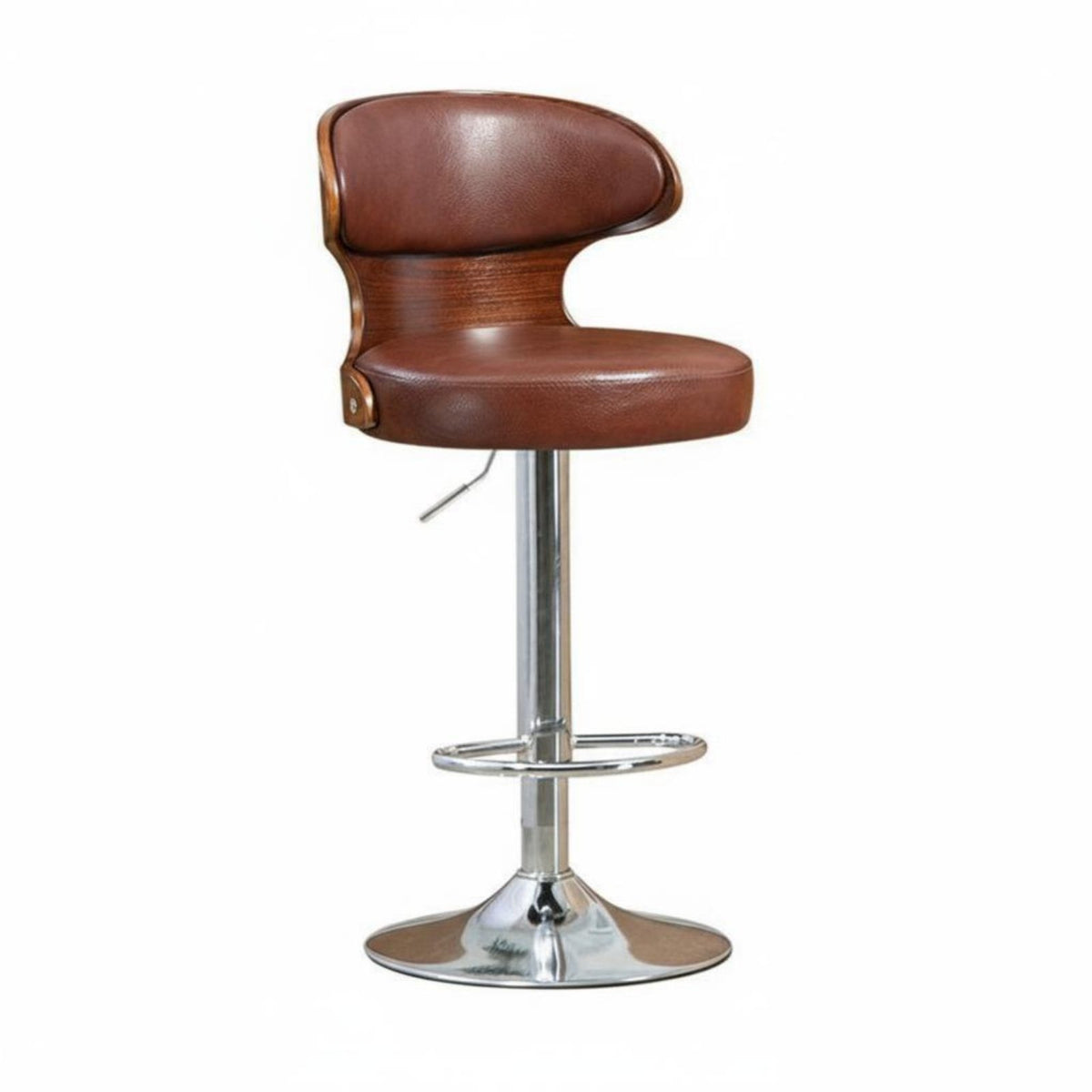 Built-in Footrest Adjustable Pedestal Stool with Back Modern Design Adjustable Pedestal Stool 360-Degree Swivel Bar Chair Padded Cushion for Receptionists, Business Owners, Front Desk, Makeup Vanity, Restaurant, Kitchen