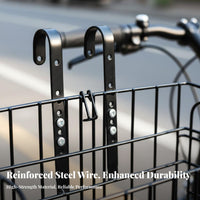 Foldable Design Folding Bike Basket Front or Rear Mount Collapsible Bike Carrier Universal Fit for Commuters, Shoppers, Commuting, School