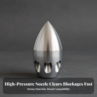 Wear-Resistant Ceramic Jets High Pressure Drain Cleaning Nozzle Powerful Forward Thrust Sewer Jetter Nozzle Plug-and-Play for Plumbers