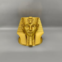 Sculptural Pharaoh Head Pen Holder Gold Pharaoh Pen Holder Tidy Pencil Cup Freestanding for Home Office, Study