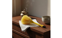 Non-Scratch Buddha Statue Duster Comfortable Grip Sandalwood Handle Cleaning Brush for Temple