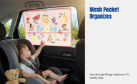 Upgraded Car Window Curtain, Cartoon Design, Summer Heat Insulation, Hanging Install