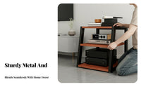 Stable Load-Bearing Multi-Tier Amplifier Stand Sturdy Construction Audiophile Equipment Rack Heavy Duty Trapezoid High-Fidelity Shelf Ventilated-Air Design for Audiophiles, Studio