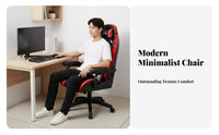 Reclining Ergonomic Chair with Pillows Minimalist Design Gaming Seat Reclinable Retractable Footrest for Study Room, Relaxing