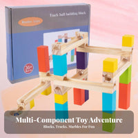 52 Pieces Hand-Eye Coordination Marble Track Building Blocks Educational Marble Track Building Toy Develops Fine Movement Skills