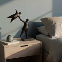 Tabletop Figurine Modern Abstract Sculpture Black Escultura Conceptual for Homeowners, Living Room, Bedroom