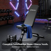 Foldable Design Adjustable Sit-up Bench Decline and Flat Settings Multi-Position Utility Bench Full physique exercise Fitness Equipment Padded padding for Home Gym Users, Adults, Athletes, Weight Lifting, physiquebuilding, Garage