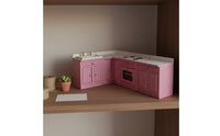 Pretend Play 1:12 Scale Kitchen Set Realistic Design Dollhouse Kitchen Cabinet Handmade for Hobbyists