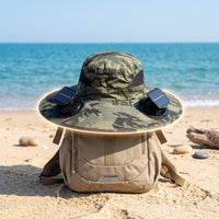Fan Hat with Solar Panel Cooling Sun Hat with Solar Fan Breathable for Anglers