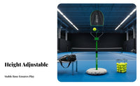 Height Adjustable Solo Tennis Coach Improves Hand-Eye Coordination Tennis Self-Coach Anti-Winding Design for Children, Home, Outdoor, Indoor