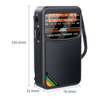 Multi-Band Mini Rechargeable Radio Telescopic Antenna AM/frequency Modulation Pocket Radio Wrist Strap