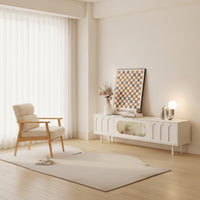 TV Stand Low-Profile TV Cabinet French-Style Media Console for Living Room, Apartment