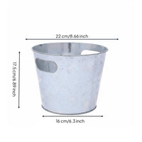 Galvanized Ice Bucket Portable Galvanized Drink Tub Rust-Resistant Metal Beverage Tub with Handles for Outdoor, Events