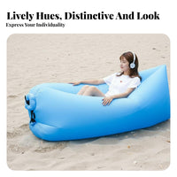 Quick Inflation Wind-Inflated Lazy Bag No Pump Needed Air Lounger Foldable Inflatable Couch Lightweight for Beachand Goers, Travelers, Beach, Camping, Travel, Poolside