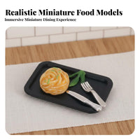 Mini Size OB11 Food Model Realistic Intricate Miniature Steak Dinner Vivid Colors for Crafters, Photography Prop, Pretend Play