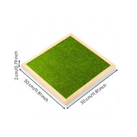 Wooden Base with Grass Wood Miniature Display Base Layered Wooden Scenery Tray for Hobbyists