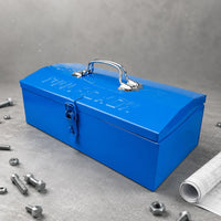 Metal Tool Box Hinged Lid Portable Toolbox Portable Tool Organizer Compact Household Storage Easy to Clean
