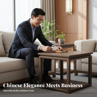 New Chinese design Upholstered Wooden Armchair Luxury Design Commercial Furniture Sturdy Frame Reception Seating Thickly Cushioned for Business Professionals, Office Managers, Meeting Room, Hotel Lobby, Bedroom, Clinic