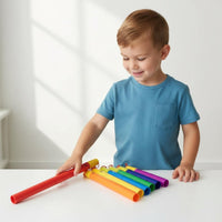 8 Pieces Rhythm Instrument Set Hand-Eye Coordination Tuned Percussion Tubes Colorful Diatonic Scale Instrument for Kids