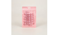60 Pieces French Tip Press-on Nails Pink French Nail Tips Matte False Nails Resealable Nail Tips with White Details Reusable
