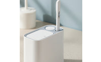 Small Slim Bathroom Trash Can Disposable Trash Can with Toilet Brush and Holder Replaceable Bathroom Wastebasket with Toilet Brush Concealed for Washroom