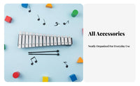Clear, Rich Sound 15-Note Colorful Metallophone Well-Tuned Cased Xylophone Set Child-Safe Mallets Glockenspiel Color-Coded Notes for Preschoolers, Music Beginners, cateand proceedryroom, Kindergarten, Daycare Centers, Playroom
