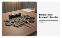 Portable Chinese traditional performance Percussion Machine Multiple Sounds Digital Drum Pad Earphall-in-one Output Electronic Musical Instrument expressive-sensitiveSensitive for children, Drummers, Rehearsals