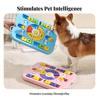 Dog and Cat Food Brain Teaser Squeaky Button Interactive Pet Brain Teaser Feeder