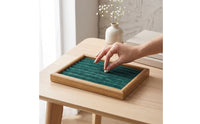 Band Display Tray with Grooves Grooved Jewelry Tray with Band Slots Padded for Jewelers, Collectors, Dressing Table, Boutique, Countertop