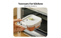 4-Compartment Food Container Microwave Safe Refrigerator Organizer Airtight closure