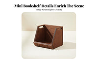 Simulation Model Dollhouse Book Storage Rack Realistic Design Miniature Wooden Book Box Rustic Charm Design for Adults, Miniature Scene S